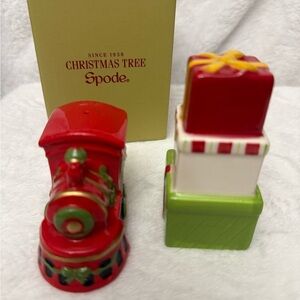 New With Box Spode Festive Train Salt & Pepper Gift Set -